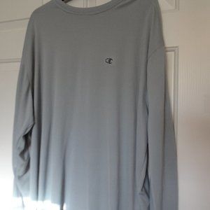 Champion Men's Pale Sage Green L. Sleeve Crew Neck Shirt